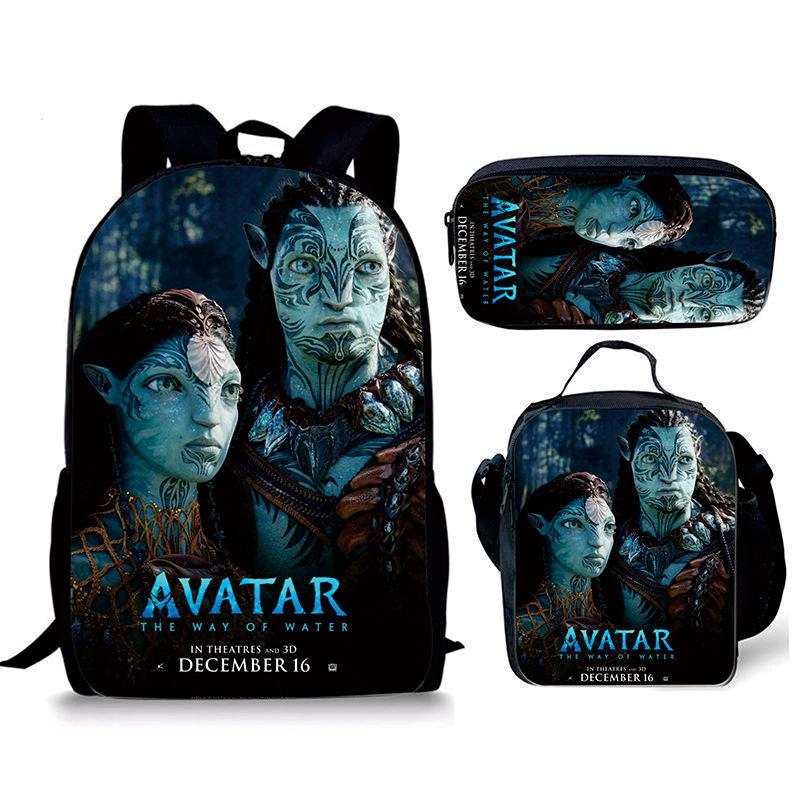 Avatar Avatar Basis- en Middelbare School Schooltas Animatie Rugzak Aktetas Etui Drie Delen Set Nieuw Backpack
