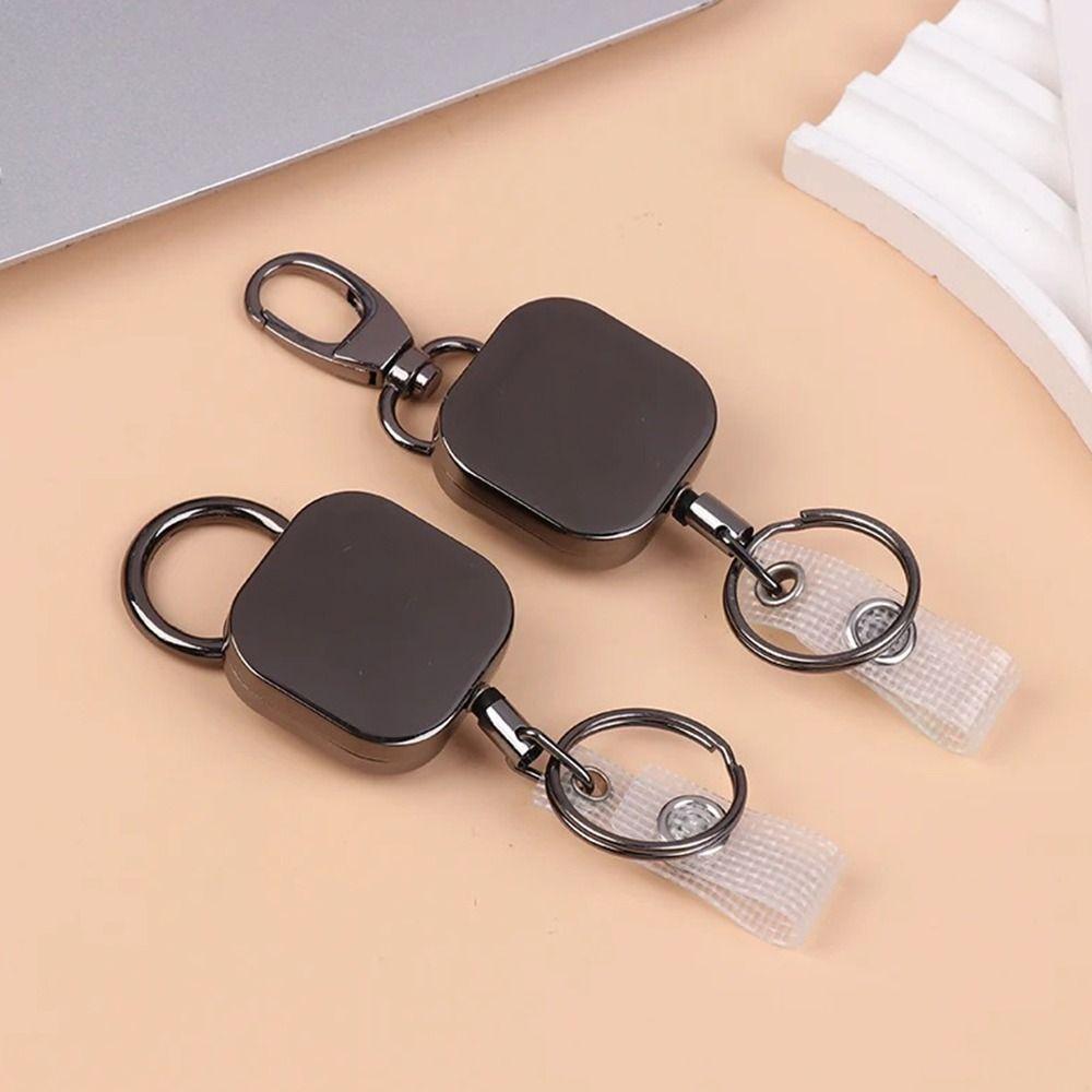 Retractable Pull Reel Carabiner Anti Lost Badge Reel Clip Anti-lost Keychain  Key Management
