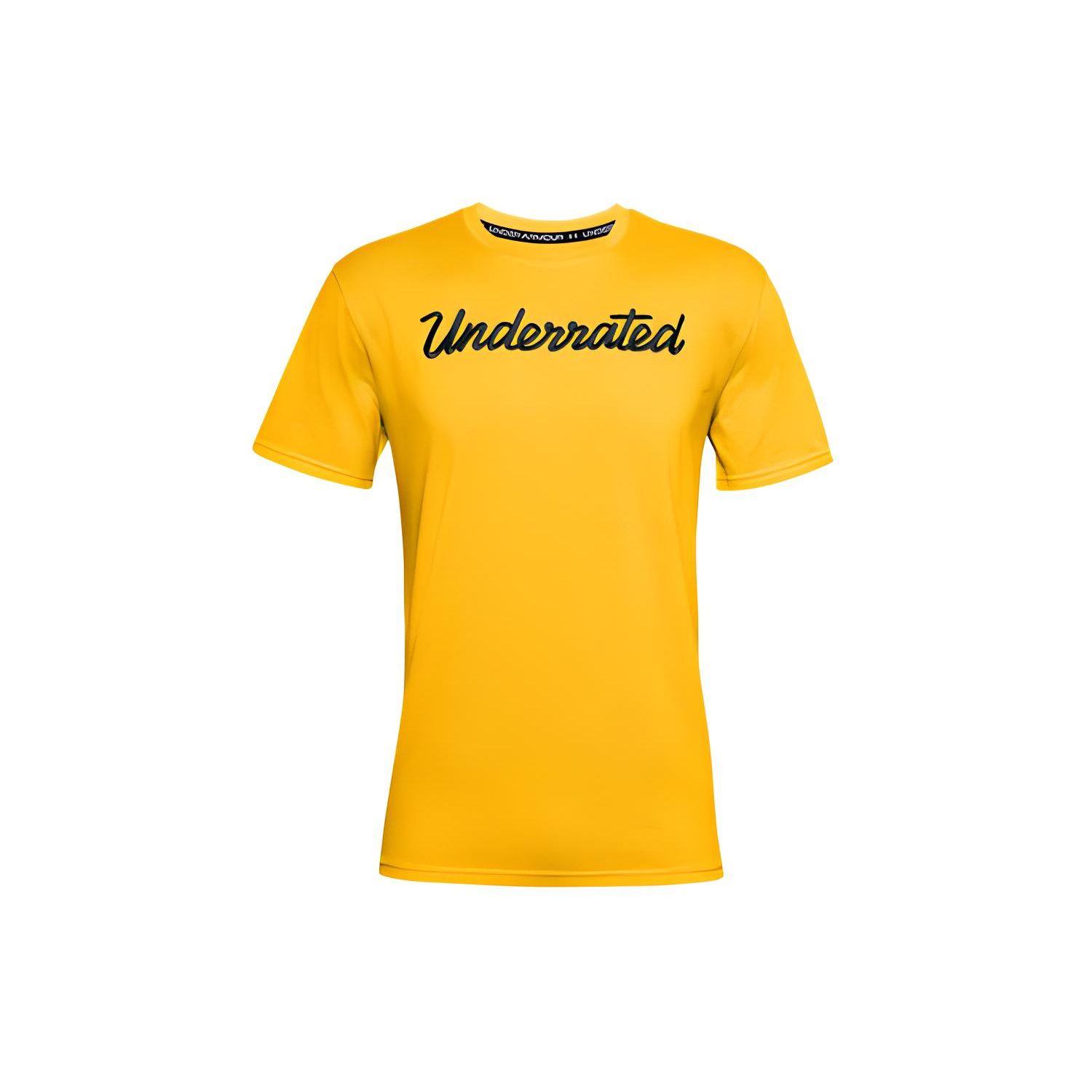 

Спортивная футболка Under Armour с круглым вырезом и прямым подолом, с короткими рукавами, мужские топы, ярко-желтый 1359932-790 M