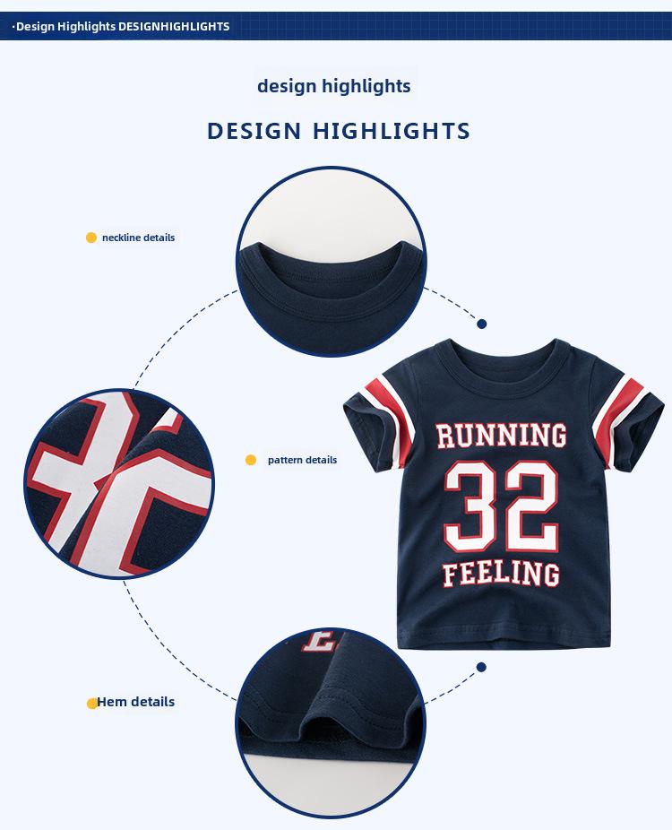 Summer 2025 Korean Boys' Short-Sleeved T-Shirt 