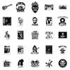 10/25/50pcs Metal Rock Music Singer Stickers Graffiti for Guitar DIY Travel Luggage Motorcycle Skateboard Bicycle Car Waterproof