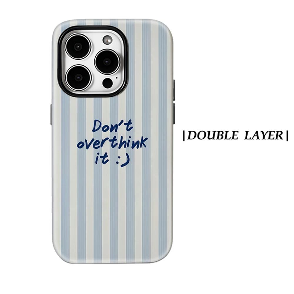 Calm Stripe Phone Case for IPhone 17 16 15 14 13 Pro Max Plus for Magnetic Single Double-layer Tough Case IPHONE14PLUS