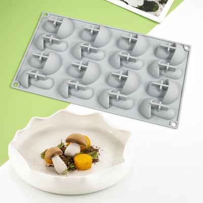 Cake Mold Mushroom Shaped Pastry Mold 16 Grids Non-stick Silicone Mold Baking Decorating Tool for Home Kitchen