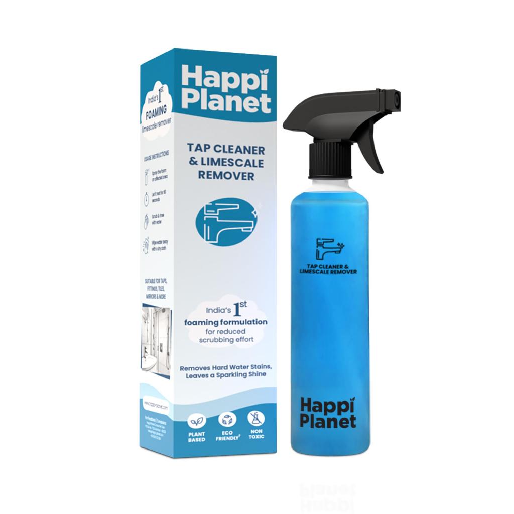 Happi Planet | Tap Cleaner & Limescale Remover | India’s 1st Foaming Formulation for Reduced Scrubbing Effort, Non-Toxic | 500ml | All Purpose Clea