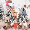 6pcs Wooden Reindeer Ornaments for Christmas Tree Festive Holiday Decorations, No Power Needed