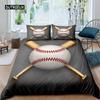 Baseball Duvet Cover Polyester Ball Pattern Sports Theme Player Twin Bedding Set for Teen Baseball Lovers Queen King Quilt Cover