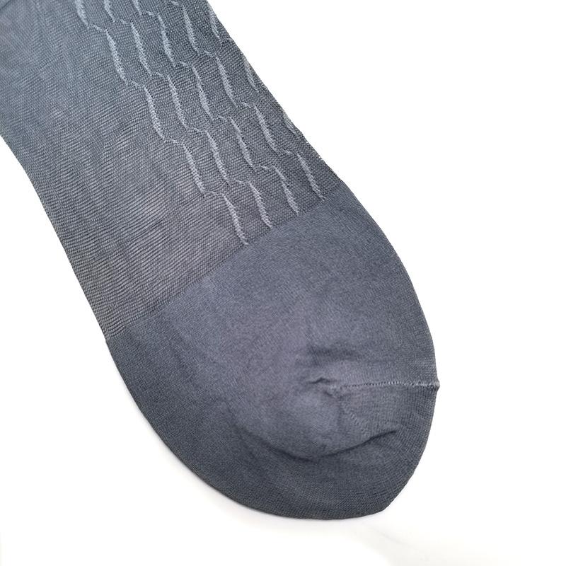 5 Pairs High Quality Luxury Silk Socks Large  Retro Stockings Fashion Jacquard Wave Long Business Dress Sheer Socks For Men
