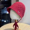 Wool Bucket Hat Women's Autumn and Winter Warm and Fashionable Lace Up Basin Hat Showing Face and Small Ear Protection Knitted Fisherman Hat