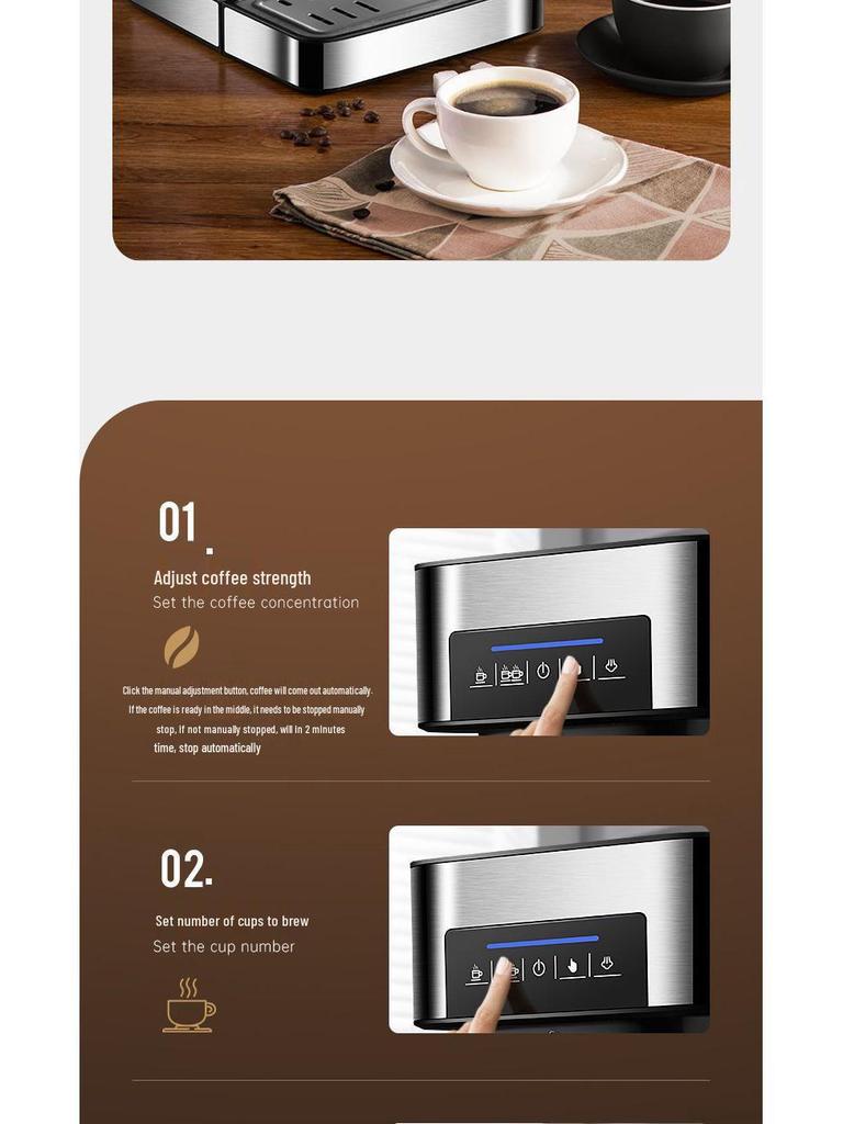 Compact Espresso Machine with Milk Frother for Home & Office