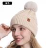 Winter Knitted Hat, Gloves, Hat, Scarf Three-piece Set, Winter Women's Outdoor Riding Double-layer Knitted Scarf