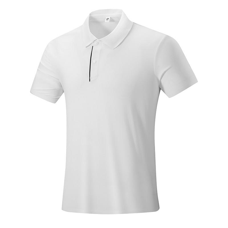 Short-sleeved Sports POLO Shirt Men's Ice Silk Lapel T-shirt Casual Business Zipper Lapel T-shirt