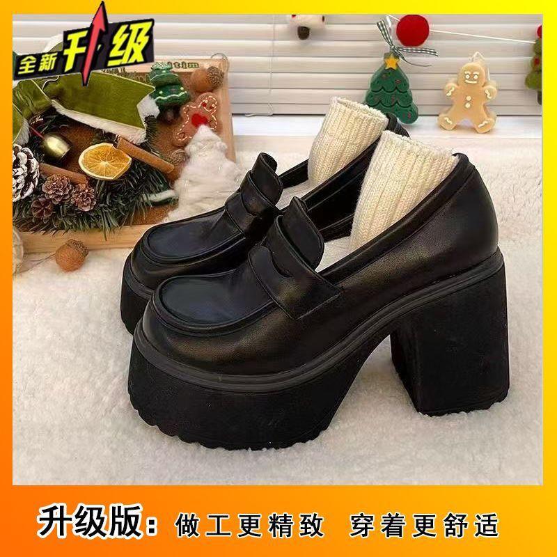 

Модная платформа, женские туфли-лодочки на высоком толстом каблуке, весна-лето 2025, увеличение роста, британский стиль, французские ретро-туфли-лодочки женские 40