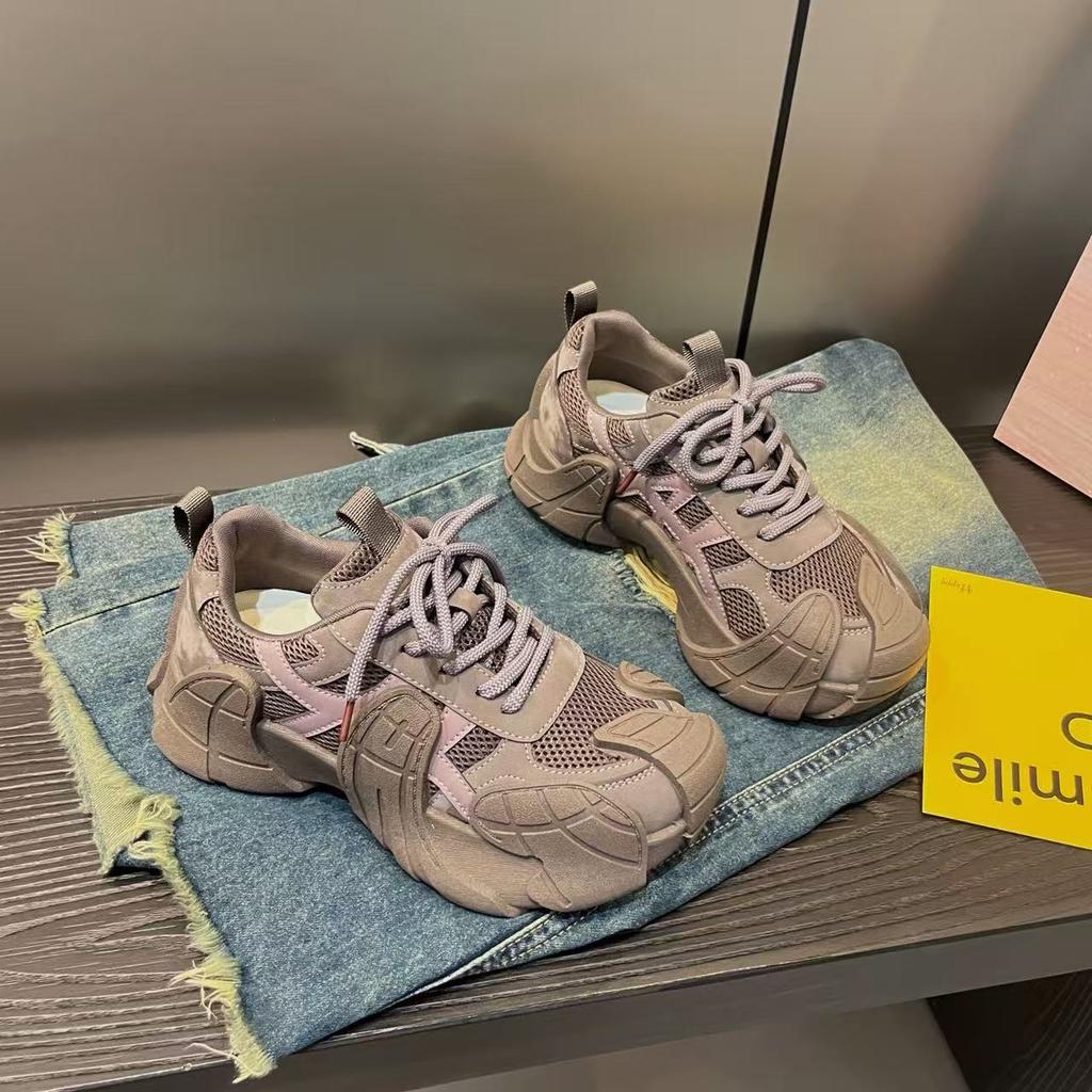 European station retro octopus platform dad shoes women's 2025 new mesh breathable height increase casual sports shoes