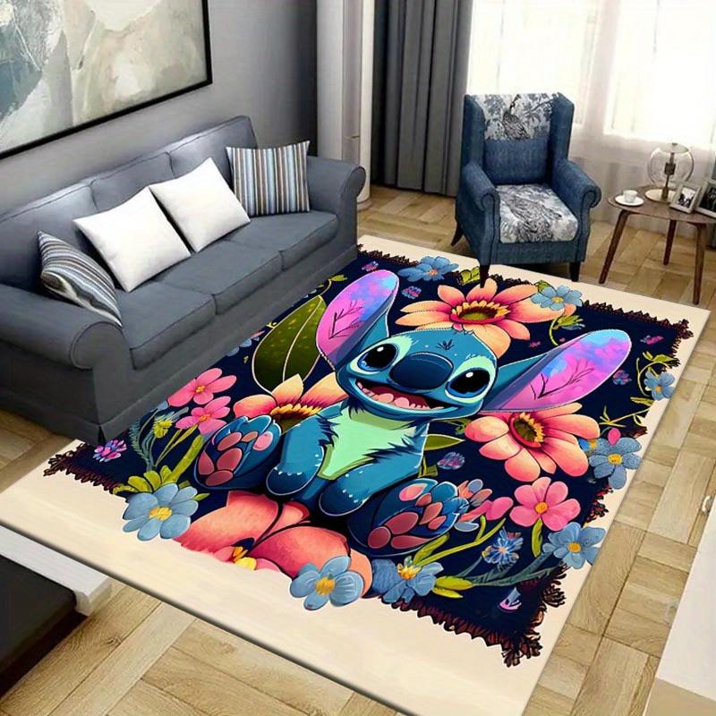 1pc Stitch Pattern Area Rug Soft Flannel Floor Mat for Living Room,Office,Bedroom and Carpet