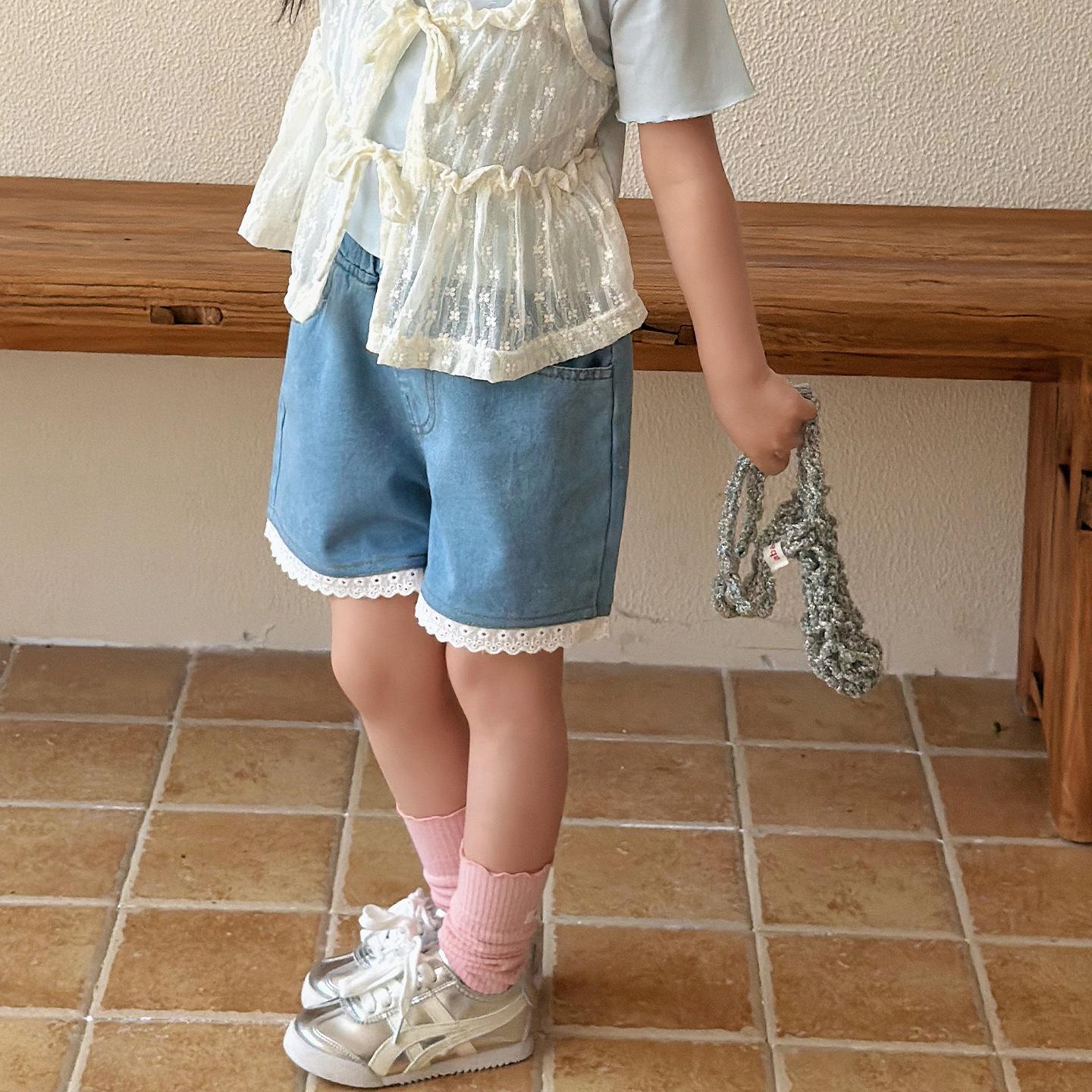 Girls Summer 2026 Denim Shorts - Lightweight, Versatile Casual Wear for Kids 80 cm джинсовый синий