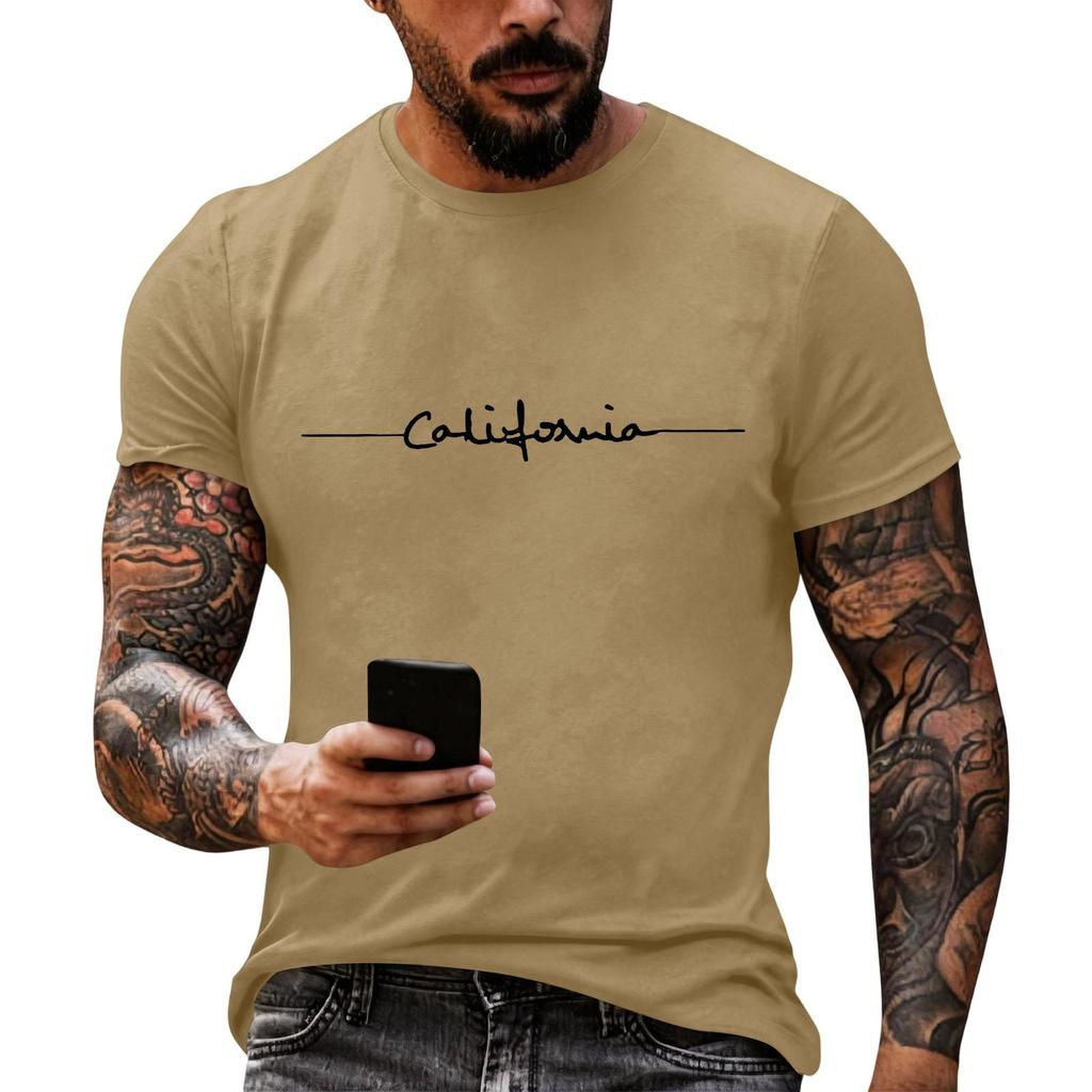 Men's Printed Graphic T-Shirt, Casual Loose Fit Short Sleeve Tee Top