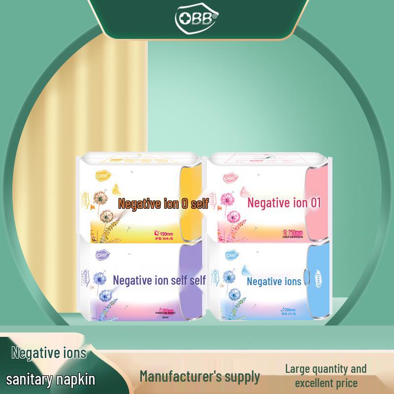 OBB Refreshing Negative Ion Cotton Sanitary Napkins Day & Night Combo 250 Day Use