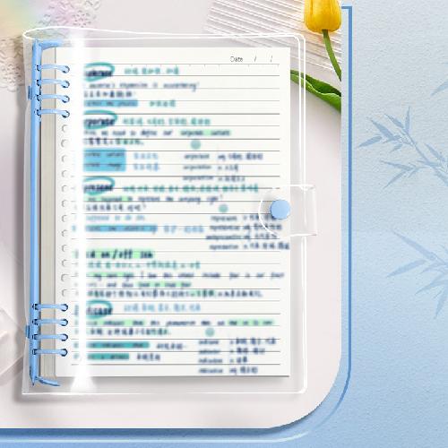 Cancelleria Colore Chiaro a Quattro Colori Copertina per Quaderno ad Anelli in Plastica PP B5 Guscio per Diario a Mano