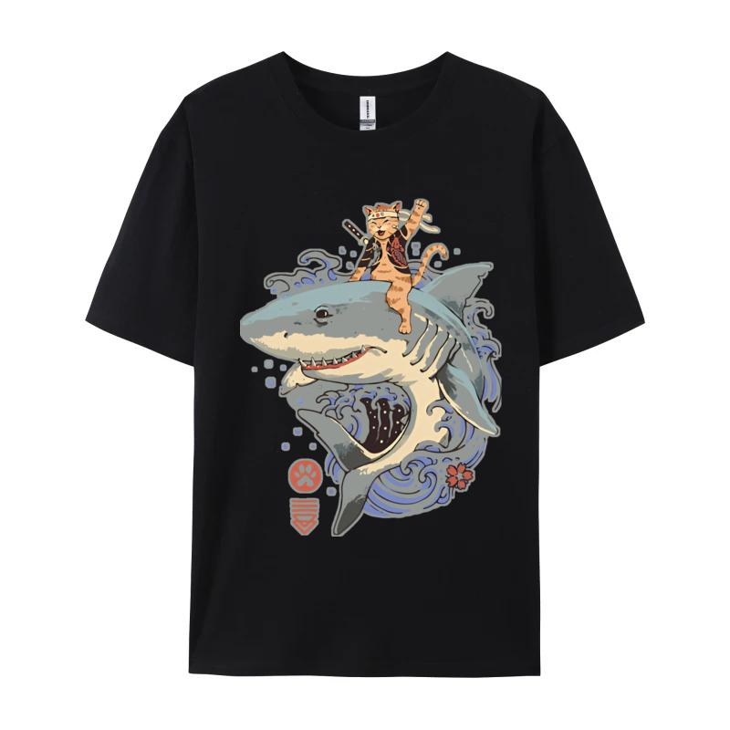 Catana Shark Vintage T-Shirt Cute Style T-shirt Tees New Arrival Fashionable Cotton Men T Shirt Fashionable S разноцветный