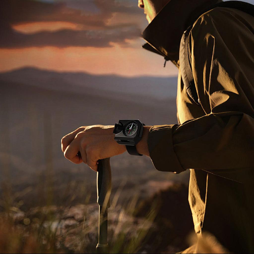 Wrist Flashlight Waterproof Rechargeable 5 Modes Watch Flashlight with Compass for Camping Hiking Travel
