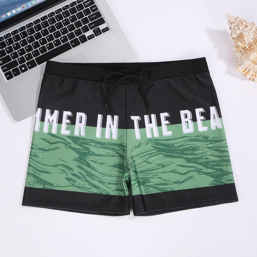 Men's Fashionable Quick-Dry Swim Trunks - Breathable, Anti-Embarrassment, Plus Size Boxer Briefs for Beach & Swimming.