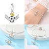 Compatible With Authentic Original Bracelets and 3MM Bracelets Do It Yourself European Football Charm Bead Components 100% Copper Metal High Quality