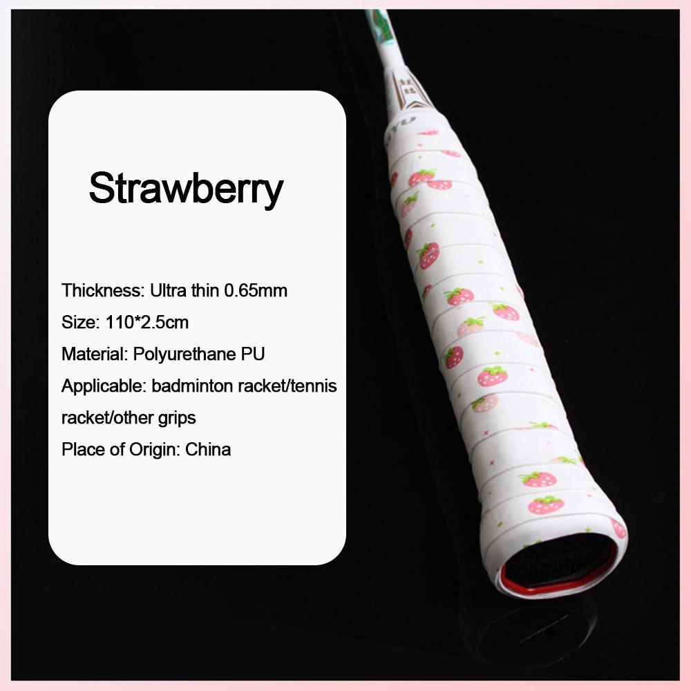

Нескользящая лента для ручки бадминтонной ракетки с мультяшным принтом, новая рыболовная лента-грип для рук Strawberry