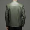 Sheep leather jacket men's spring and autumn velvet thickened coat stand collar casual leather jacket