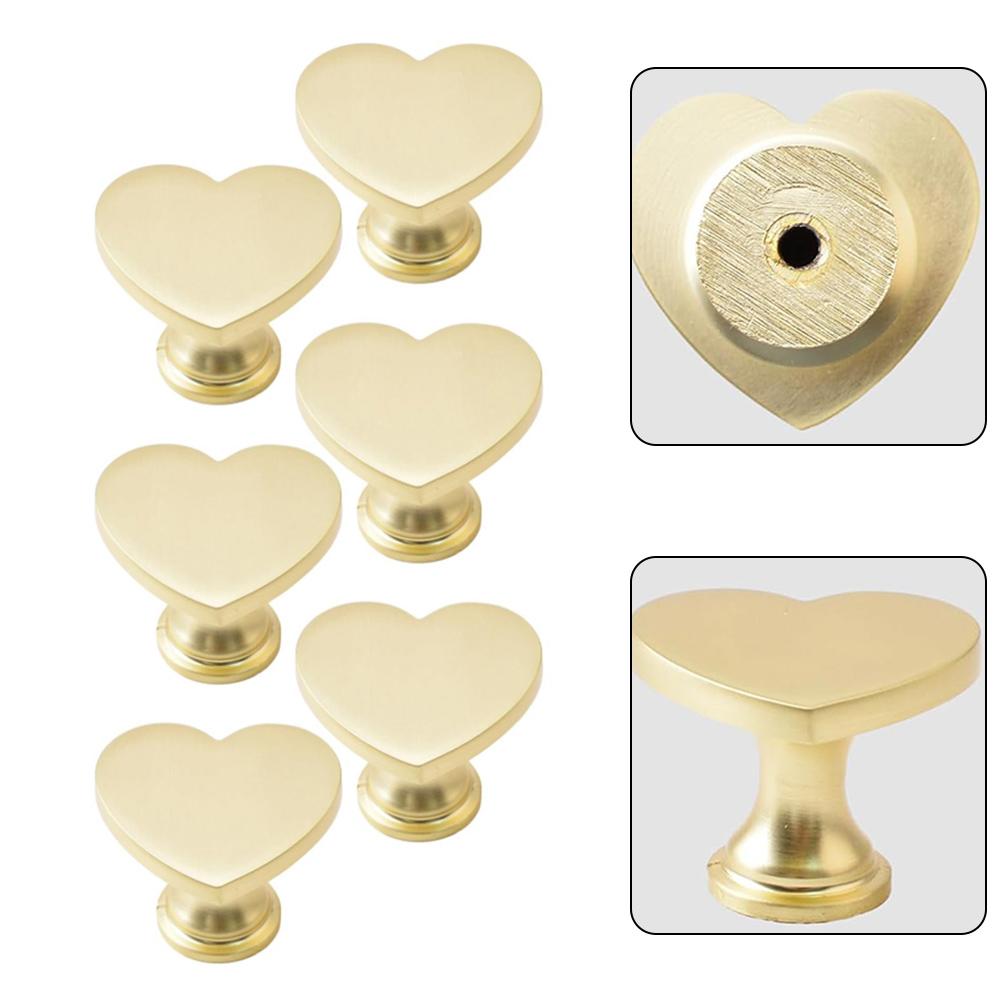 Elegant Cabinet Pulls Heart Shaped Knobs Anti-Tarnish Treatment Decorative Furniture Knobs Easy Installation Screws For Closets