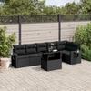 VidaXL Garden Lounge Set 7 Pcs with Cushions Black Wicker 3267915