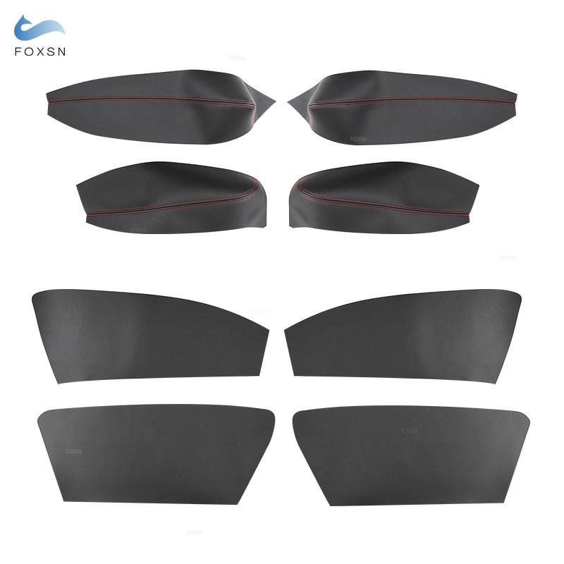For Renault Megane 3 Microfiber Leather Interior Door Armrest Panel Cover Protective Trim with Adhesive Tools