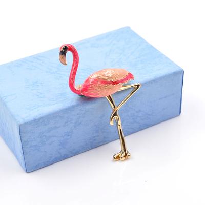 Fashionable Flamingo Unique Alloy Pin Brooch Exoticism Style Brooch As Christmas Gift