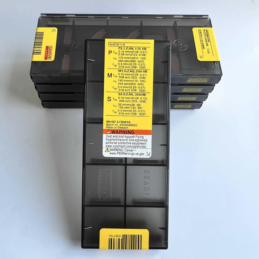 Original Sandvik / N123F2-0300-RM 1125 / CNC Lathe Carbide Blade 10 Pcs