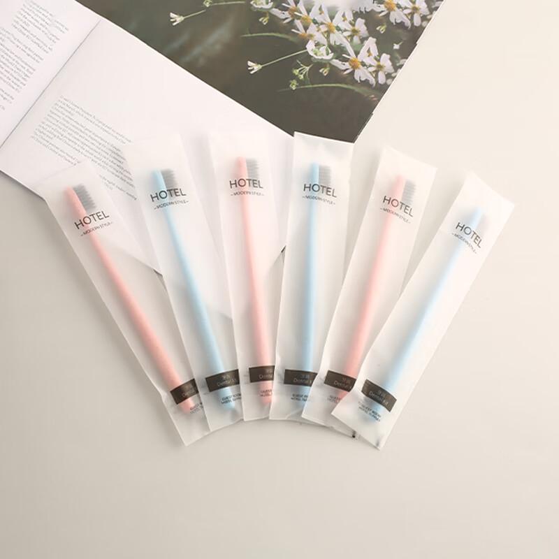 Adult Disposable Bamboo Charcoal Soft Bristle Toothbrush - 50-Pack