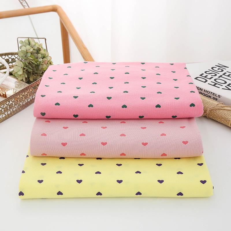 Summer Fashion Stretchy Dot Rib Printed Cotton Sewing Knit Fabric By Half Yards Dress,T-shirt Jersey Material  sewing tela