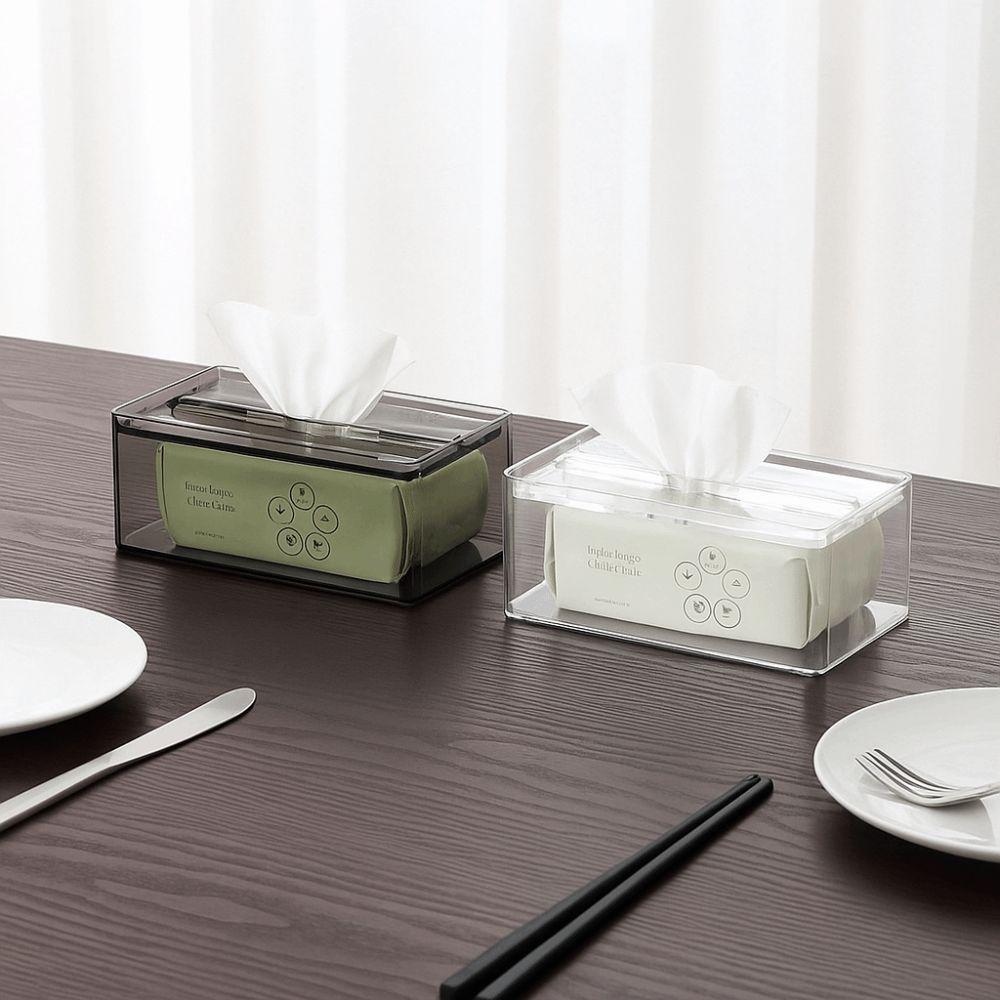 Waterproof Transparent Tissue Box Rectangular Multi-Functional Napkin Storage Case Large Capacity Space-saving