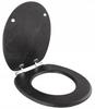 Soft-close Toilet Seat for Universal Toilet, Black Marble