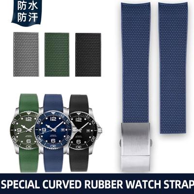 21mm Rubberen Horlogeband Voor Longines Conquest HydroConquest L3.781 642 742 782 Sportpolsband Duiksiliconen Blauw Herenband