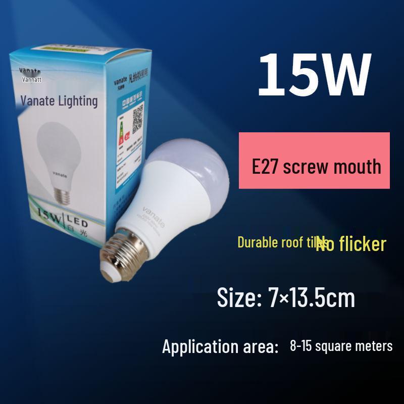 

Сверхяркая светодиодная энергосберегающая лампа E27 - без мерцания, безопасная для глаз, водонепроницаемая с высокой цветопередачей White Light 6500K