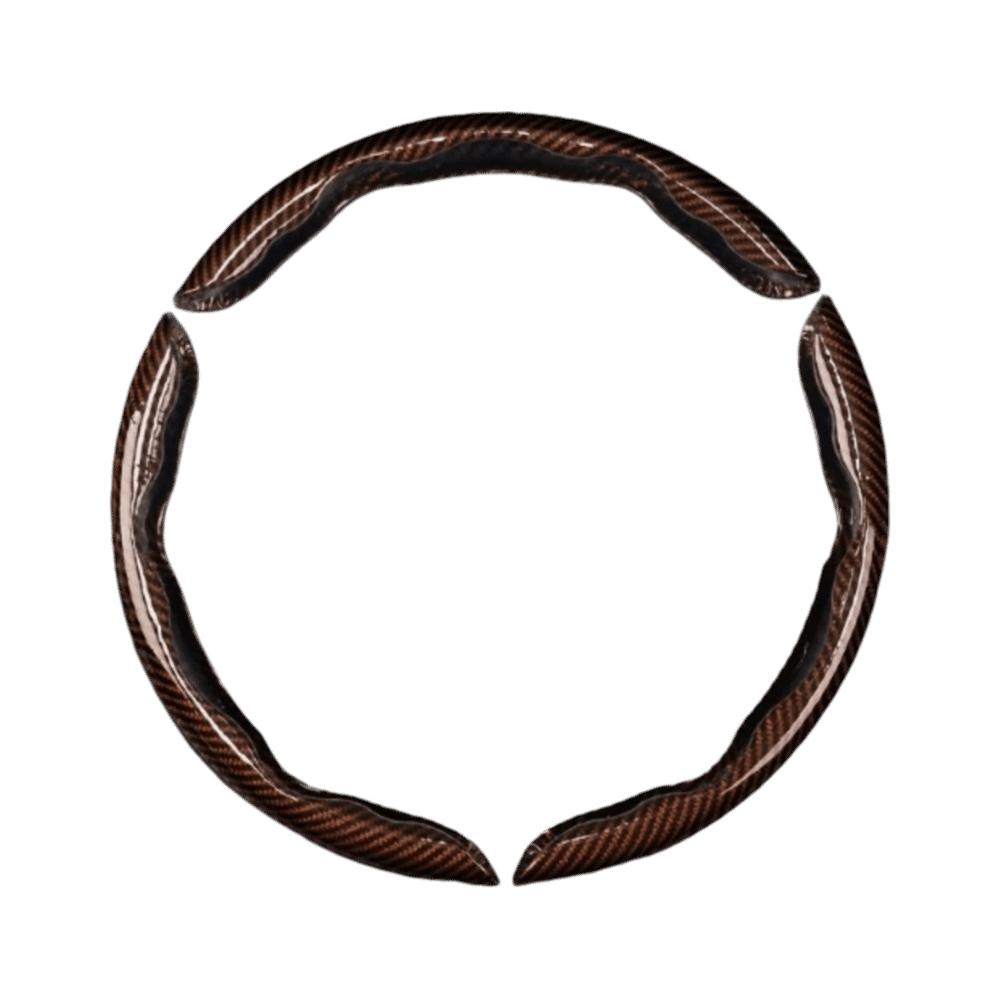 Kohlefaser Auto Lenkradabdeckung Segmentiert 38cm Auto Lenkradgriffe Abdeckung Anti-Rutsch Auto Lenkradschutz