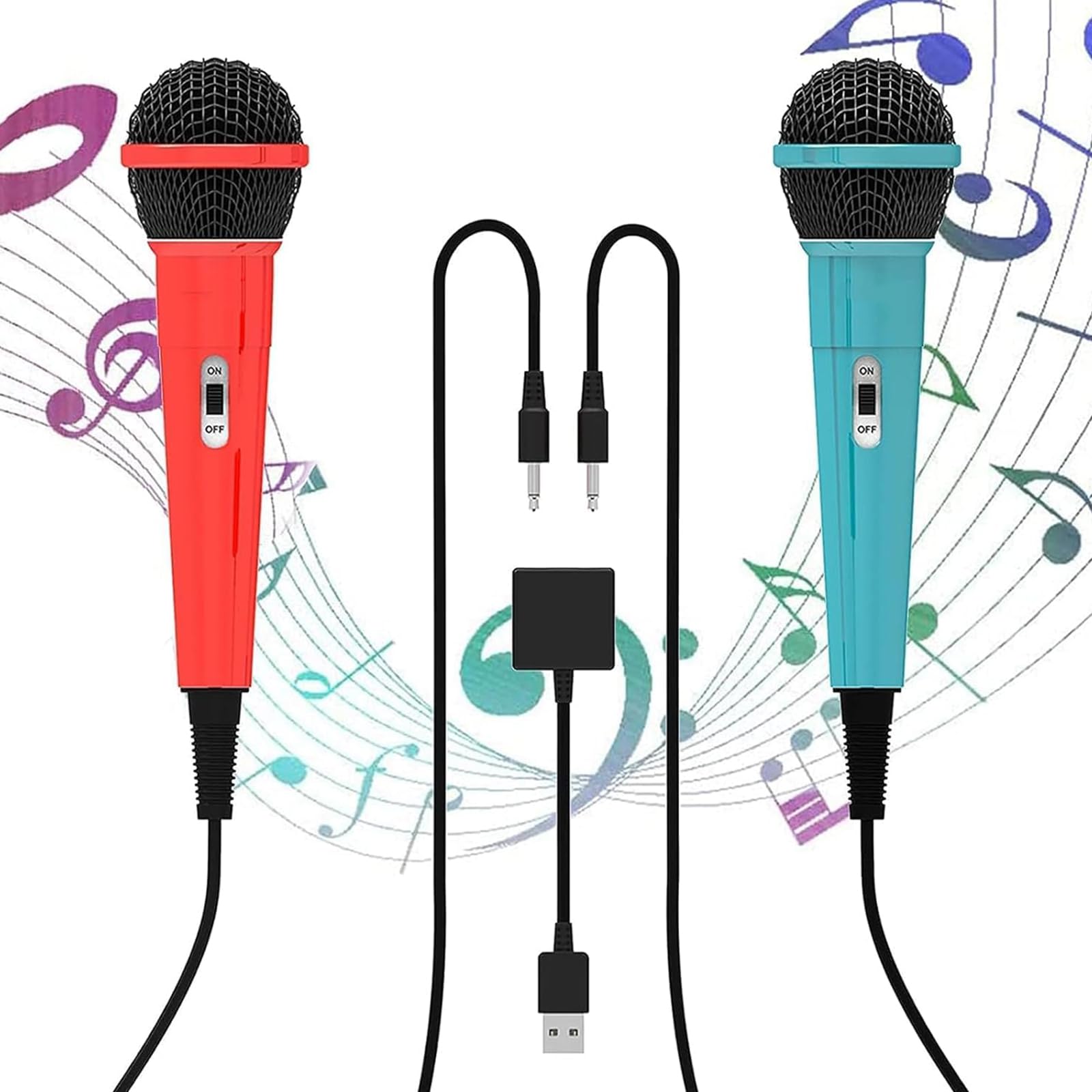 

Elnicec Karaoke Microphone for Switch 2Switch [2025 New Model, Set of 2] 2.0 USB, High Sound Pickup, Wired Microphone for Two People Singing