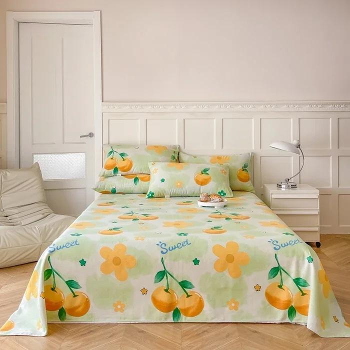 Creative Ethnic Flower Bed Sheet Set 3Pcs Cotton Thickened Bed Sheets Pillowcases Luxury Nordic Queen King Size Bedding Set
