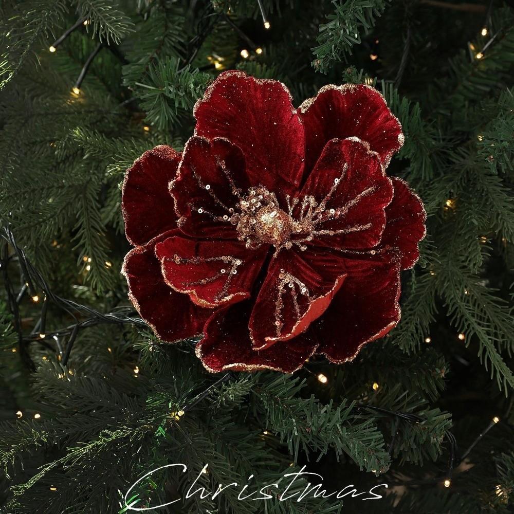 Glitter Christmas Glitter Flower Sequins Simulation Flowers  Christmas Decoration