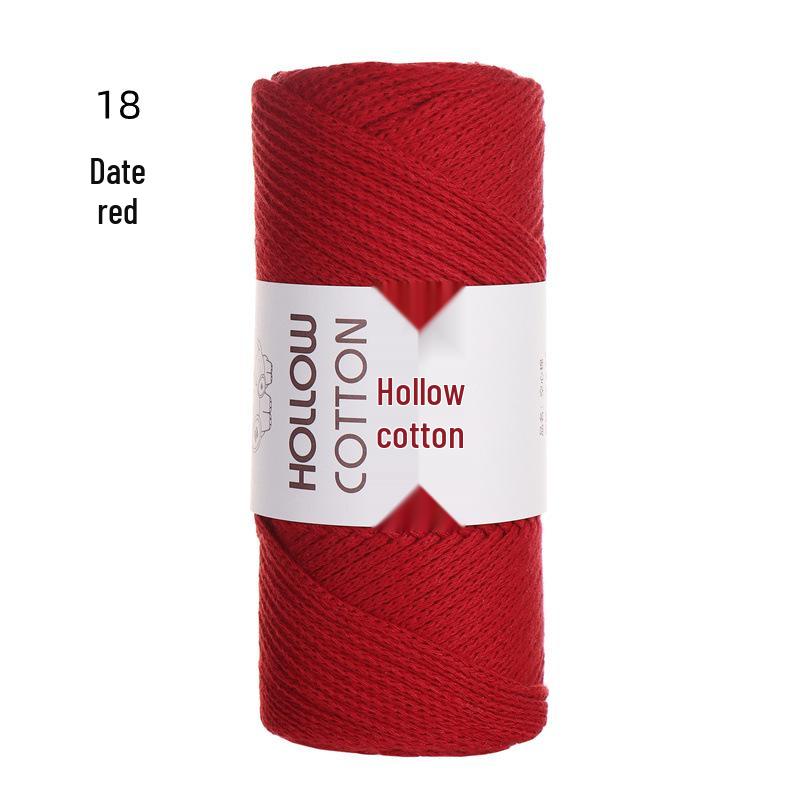 2mm Hollow Pure Cotton Scarf & Bag Yarn for DIY Crochet and Handwoven Projects