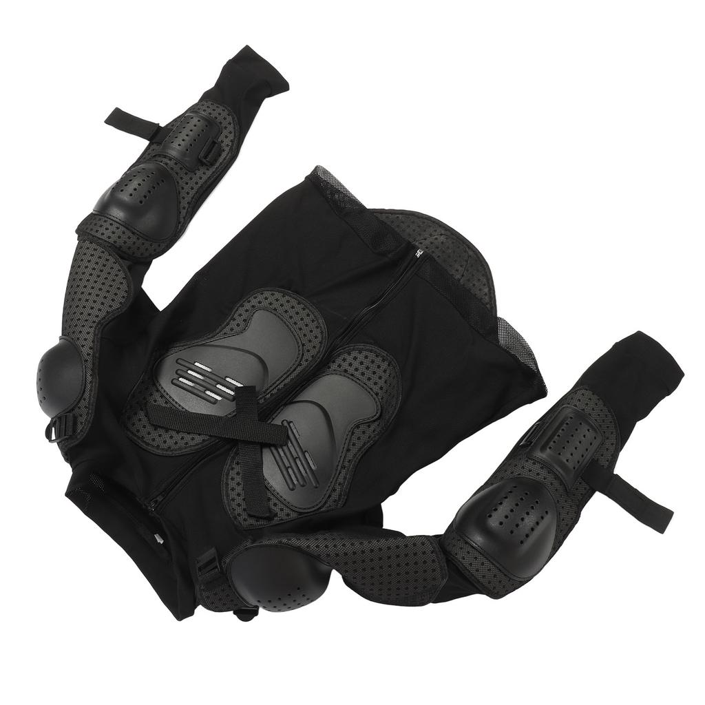 מעיל גוף מגן לאופנוע שרוול ארוך מעיל הגנה לכל הגוף לחזה מרפק שחור XXL