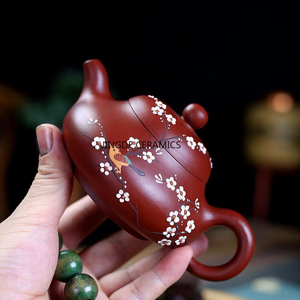 210ml Authentic Yixing Purple Clay Teapots Famous Handmade Tea Pot Ball Shaped Infuser Beauty Kettle Zisha Tea Set Gifts