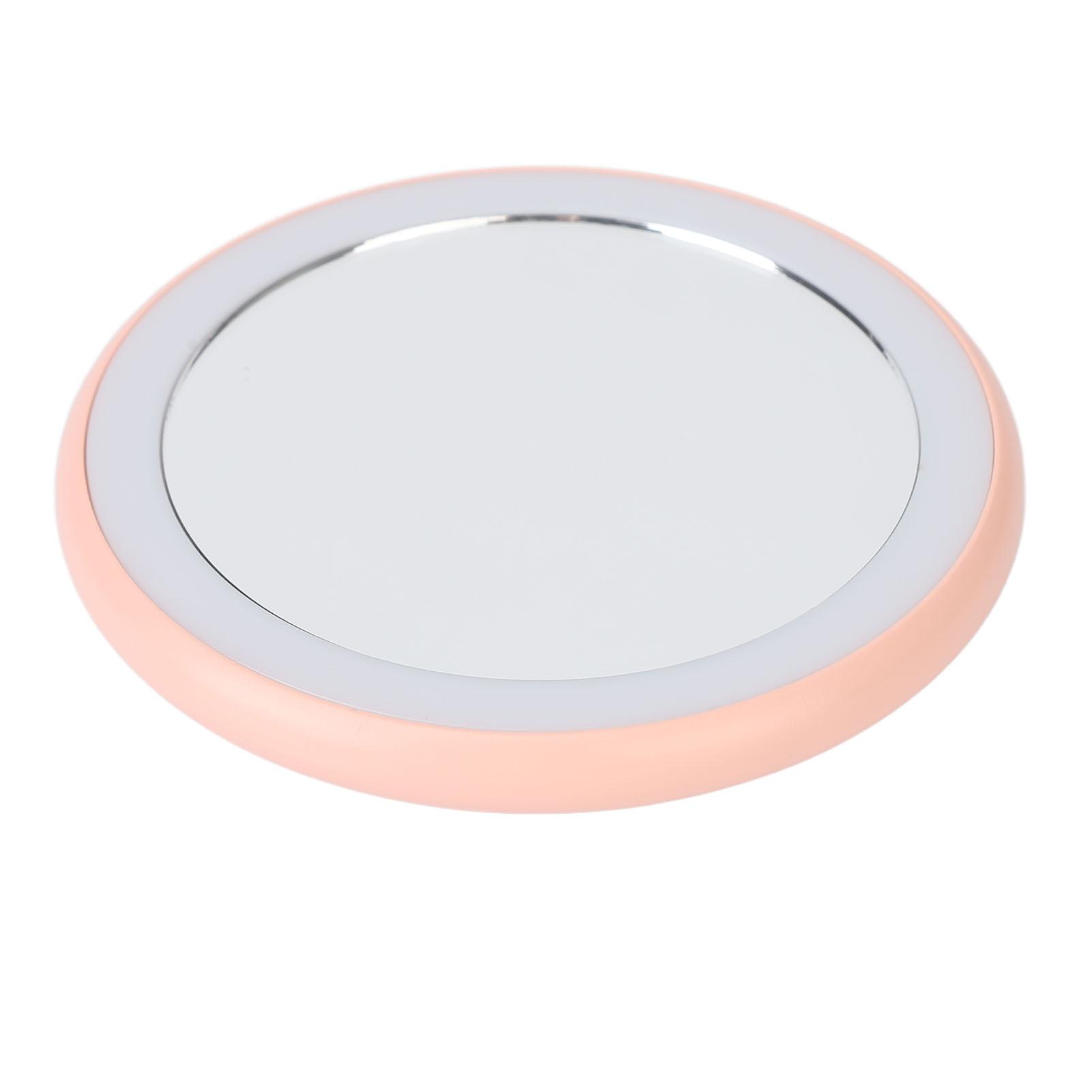 

Compact Makeup Mirror with Light USB Rechargeable LED Round Portable Small Mirror Pink