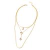 K gold letter necklace style jewelry versatile alloy love fringed three-layer necklace women