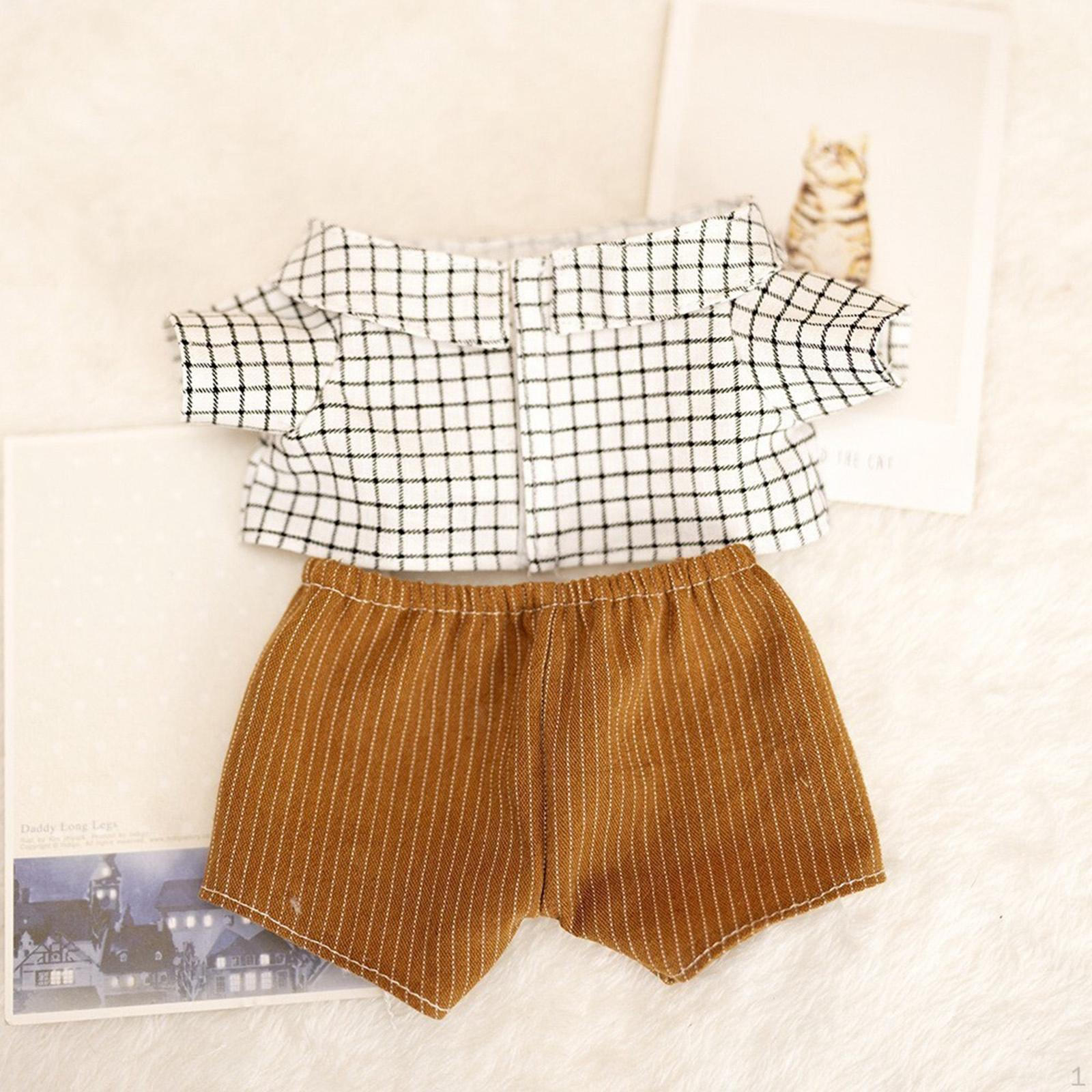 Подвесная кукла шляпа футболка штаны костюм снаряжение для 15см/17см плюшевый дисплей — фото 9