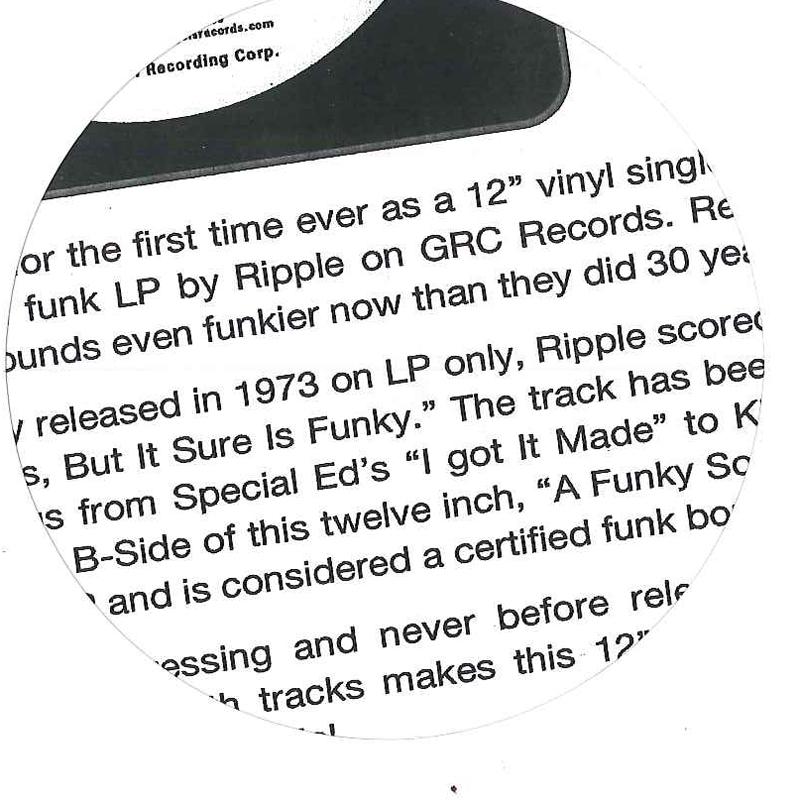 

12inch Record RIPPLE I Dont Know What It Is But It Sure GA1478 GRC US SoulFunk Used